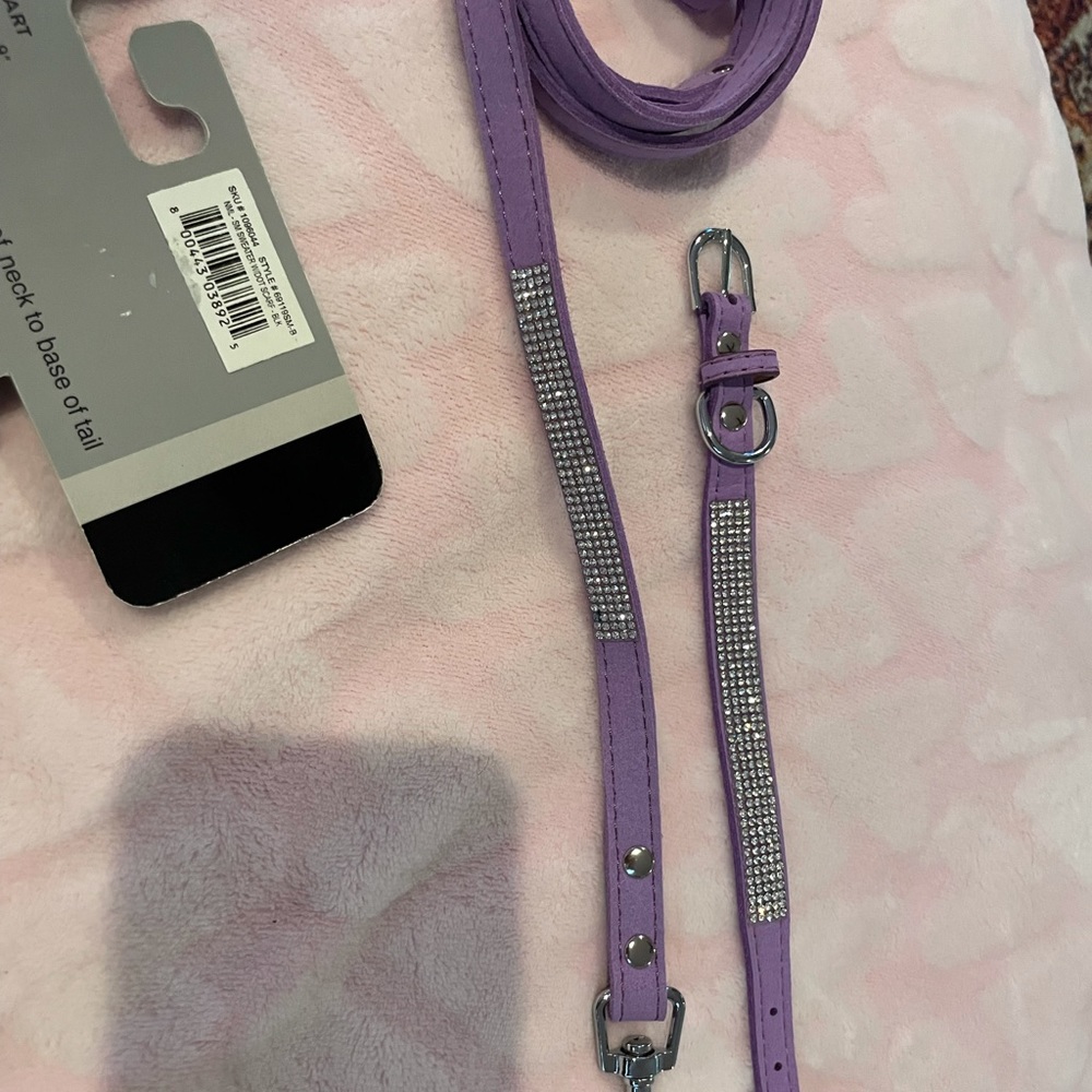 Perfect for Puppy 🐶 small dog Nicole Miller NWTS! Rhinestone Leash collar - Picture 8 of 8